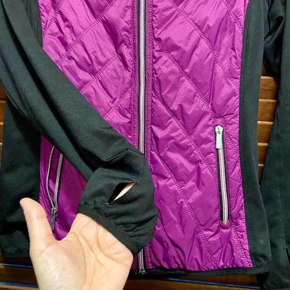 Purple Jacket with Reflective zippers =safety. Tapered waist. Like new Pre-owned - Picture 8 of 12